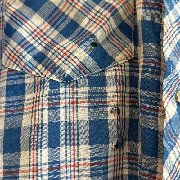 Vintage plaid western pearl snap - Picture 3 of 7